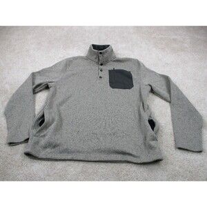 Iceburg Outerwear Sweater Mens Large Gray Fleece Casual Pullover Snap Up